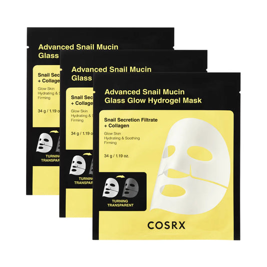 Advanced Snail Mucin Glass Glow Hydrogel Mask 3pcs
