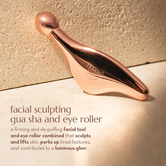 Facial Sculpting Gua Sha & Eye Roller (De-puff + Lift + Contour)