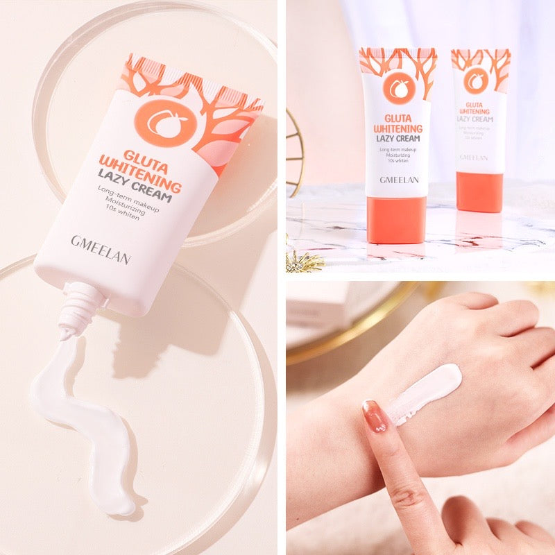 Gluta Facial Whitening Lazy Moisturizing Cream Brighten Skin Tone 30g