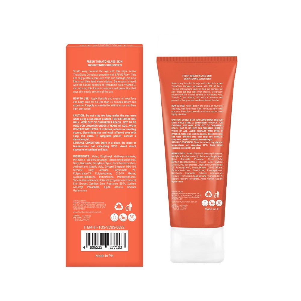 Tomato Glass Skin 10x Vitamin C Serum Sunscreen SPF 50 PA ++