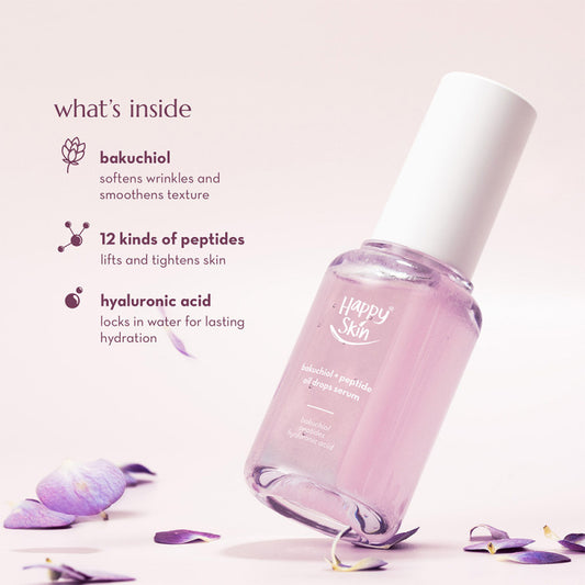 Happy Skin Bakuchiol + Peptide Oil Drops Serum 40ml - La Belleza AU Skin & Wellness