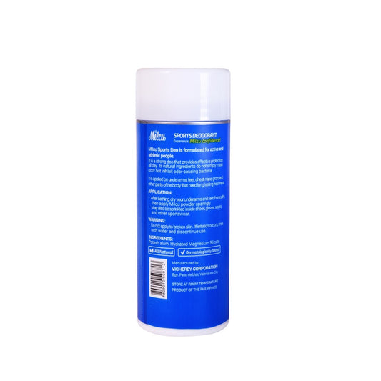 MILCU Sports Deodorant Underarm & Foot Powder 80g - La Belleza AU Skin & Wellness