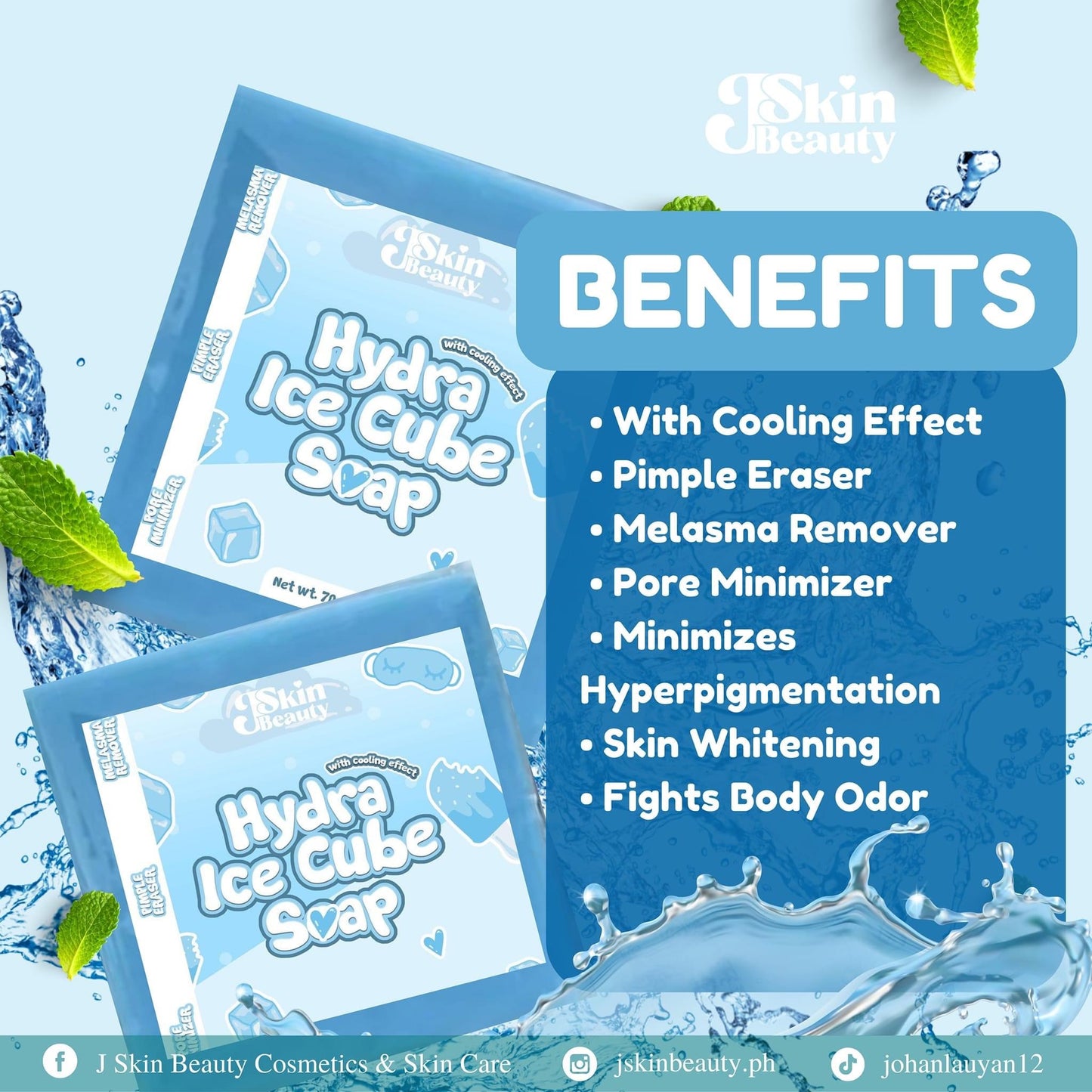 J Skin Hydra Ice Cube Soap 70g - La Belleza AU Skin & Wellness