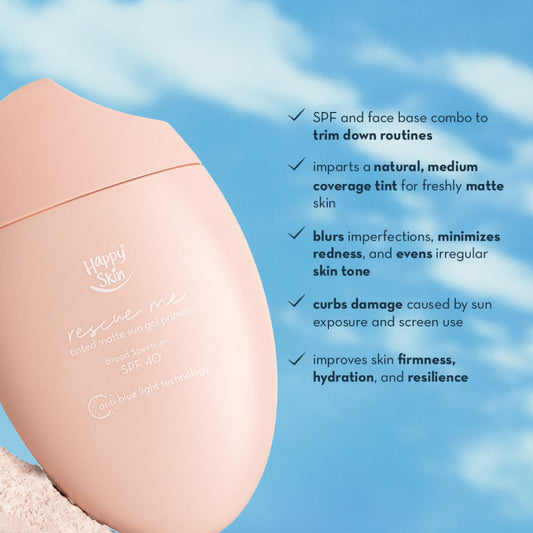 Happy Skin Rescue Me Tinted Matte Sun Gel Primer Broad Spectrum Spf40 40ml - La Belleza AU Skin & Wellness