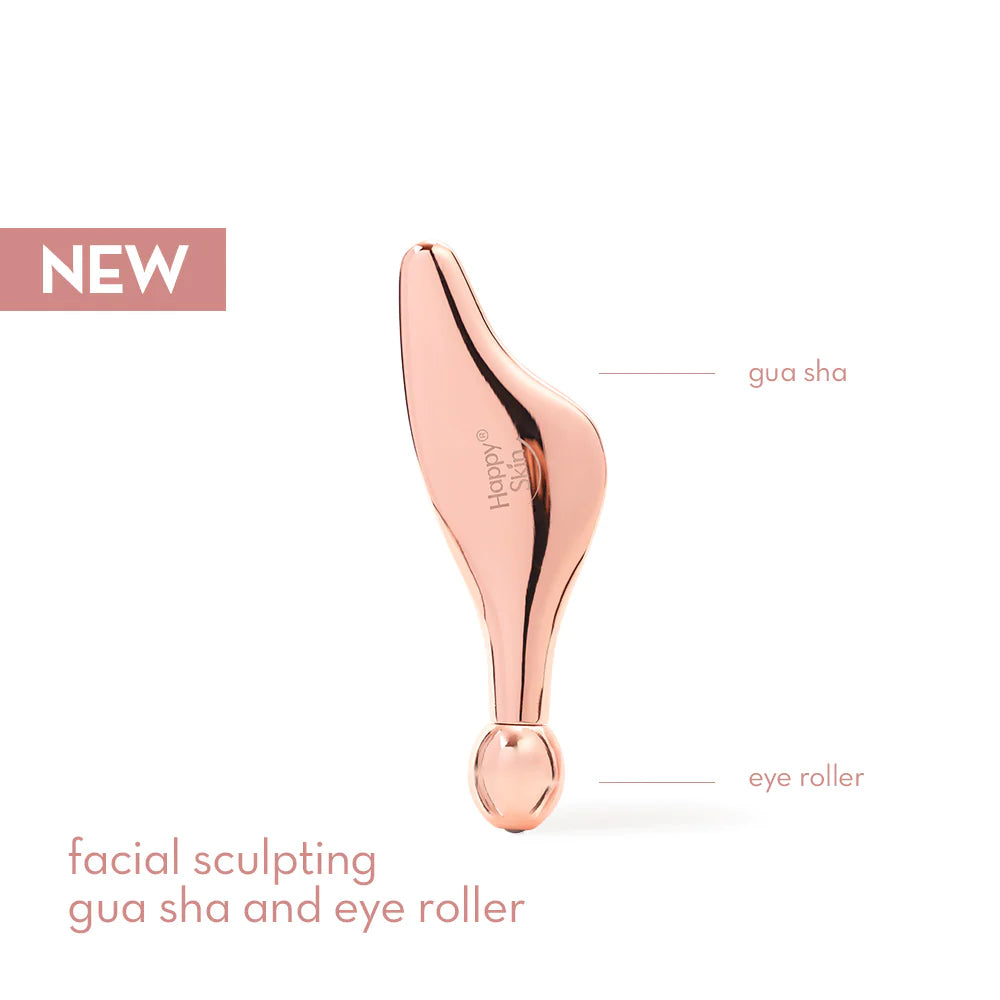 Facial Sculpting Gua Sha & Eye Roller (De-puff + Lift + Contour)