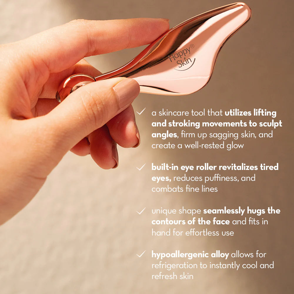 Facial Sculpting Gua Sha & Eye Roller (De-puff + Lift + Contour)