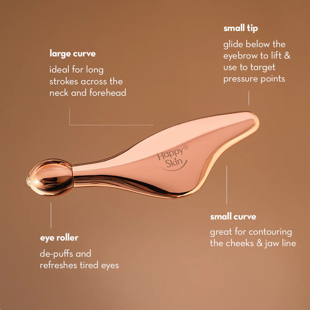 Facial Sculpting Gua Sha & Eye Roller (De-puff + Lift + Contour)