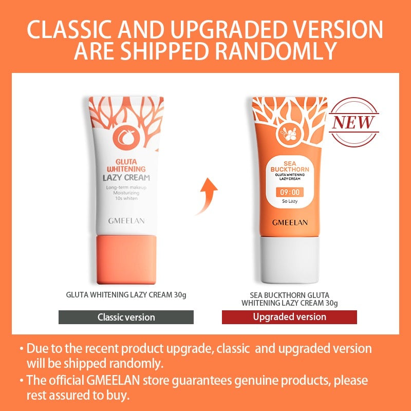 Gluta Facial Whitening Lazy Moisturizing Cream Brighten Skin Tone 30g
