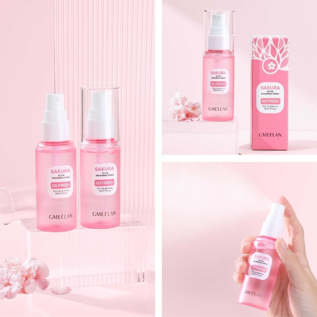 GMEELAN Sakura Gluta Deodorant Spray Brighten Up Underarms Antiperspirant 50ml
