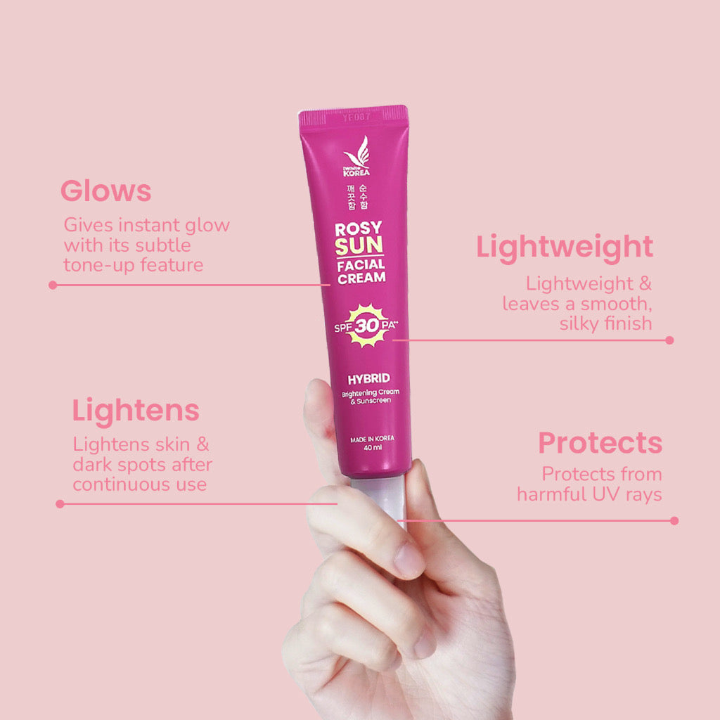 Rosy Sun Facial Cream Tube with SPF30 40ml
