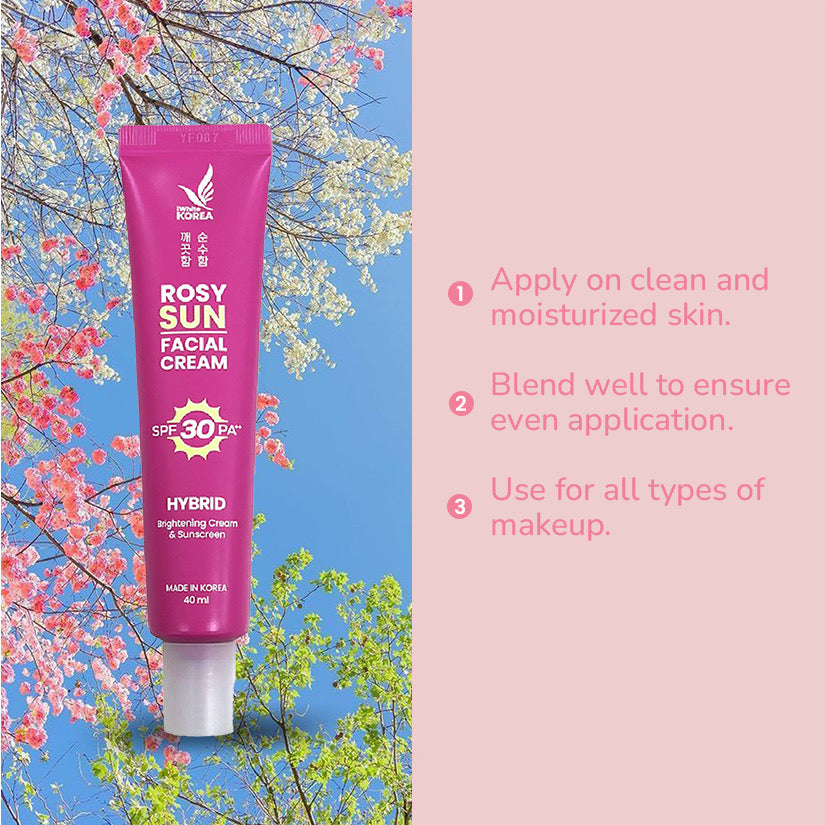 Rosy Sun Facial Cream Tube with SPF30 40ml