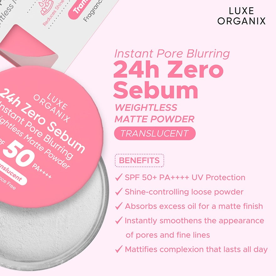 24H Zero Sebum Instant Pore Blurring Weightless Matte Powder SPF50 15g