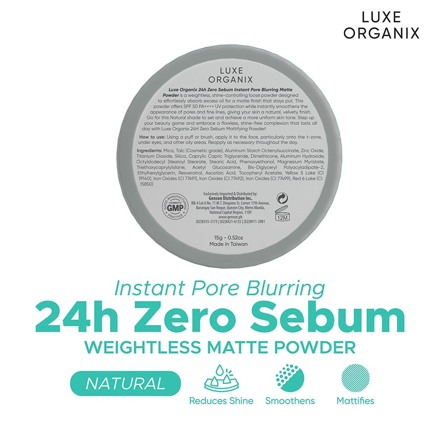 24H Zero Sebum Instant Pore Blurring Weightless Matte Powder SPF50 15g