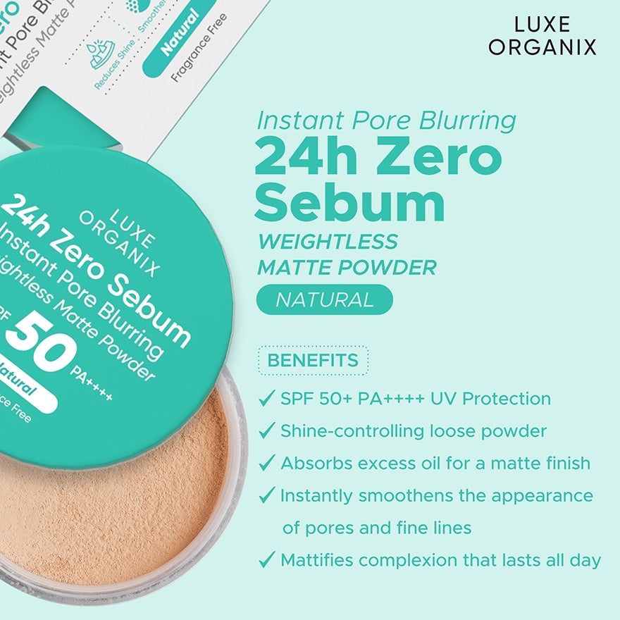 24H Zero Sebum Instant Pore Blurring Weightless Matte Powder SPF50 15g