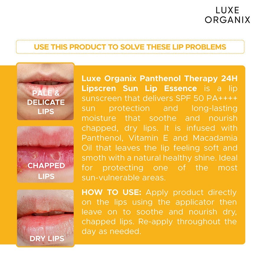 Luxe Organix Panthenol Therapy 24h Lip Serum Tinted Lip Essence