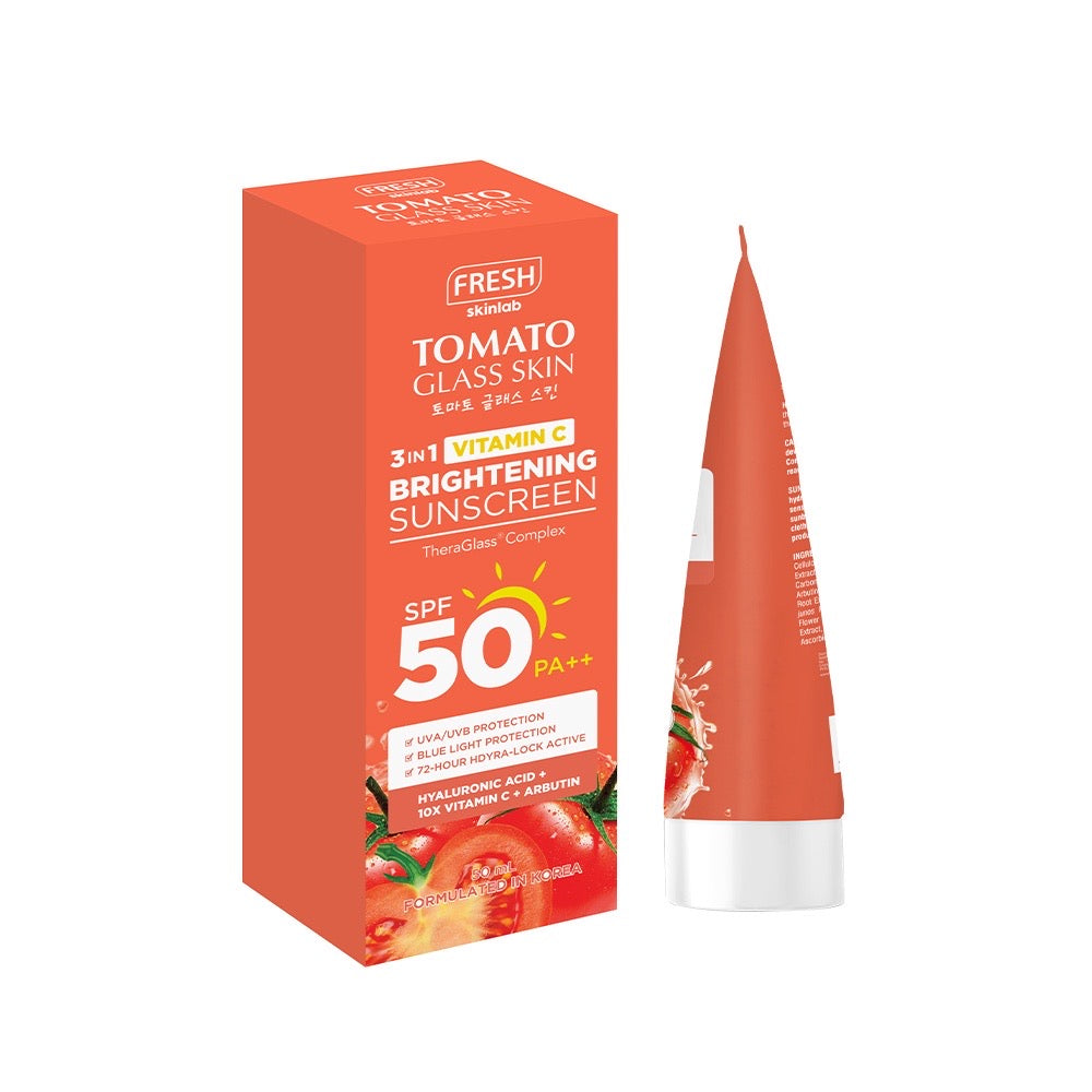 Tomato Glass Skin 10x Vitamin C Serum Sunscreen SPF 50 PA ++