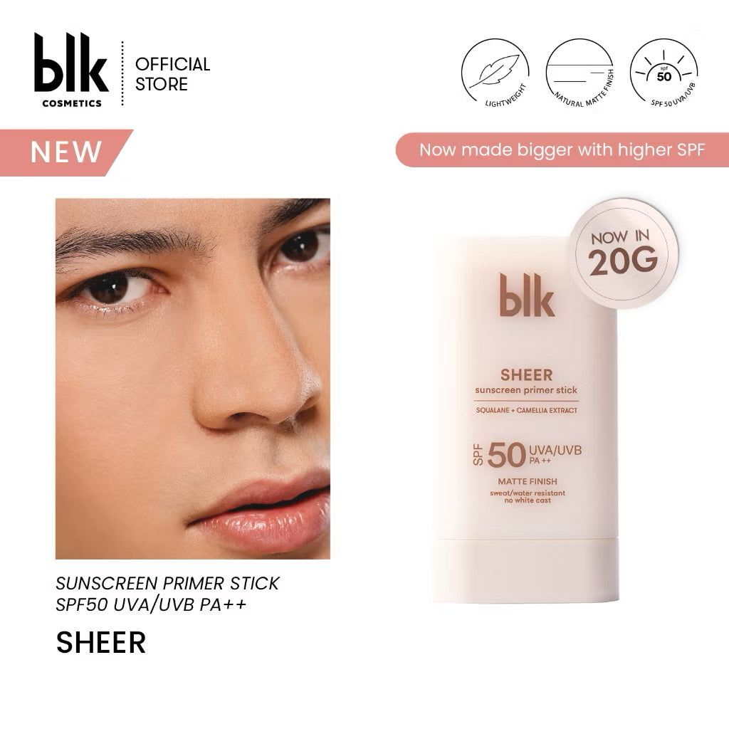 BLK Cosmetics Universal Sheer Sunscreen Primer Stick SPF 40 UVA/UVB PA++++ (15g/20g)