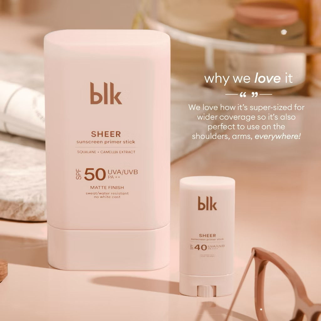BLK Cosmetics Universal Sheer Sunscreen Primer Stick SPF 40 UVA/UVB PA++++ (15g/20g)