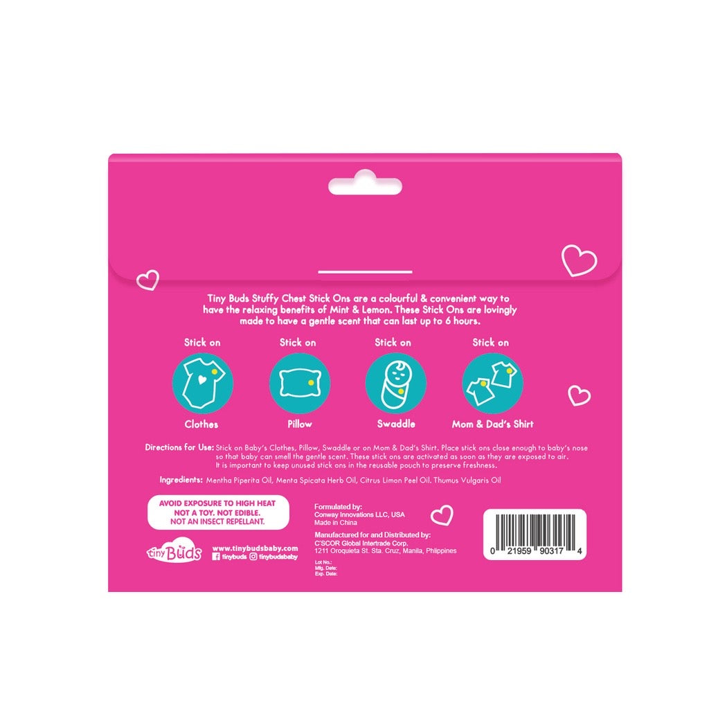 Stuffy Chest Stick Ons 12 stickers