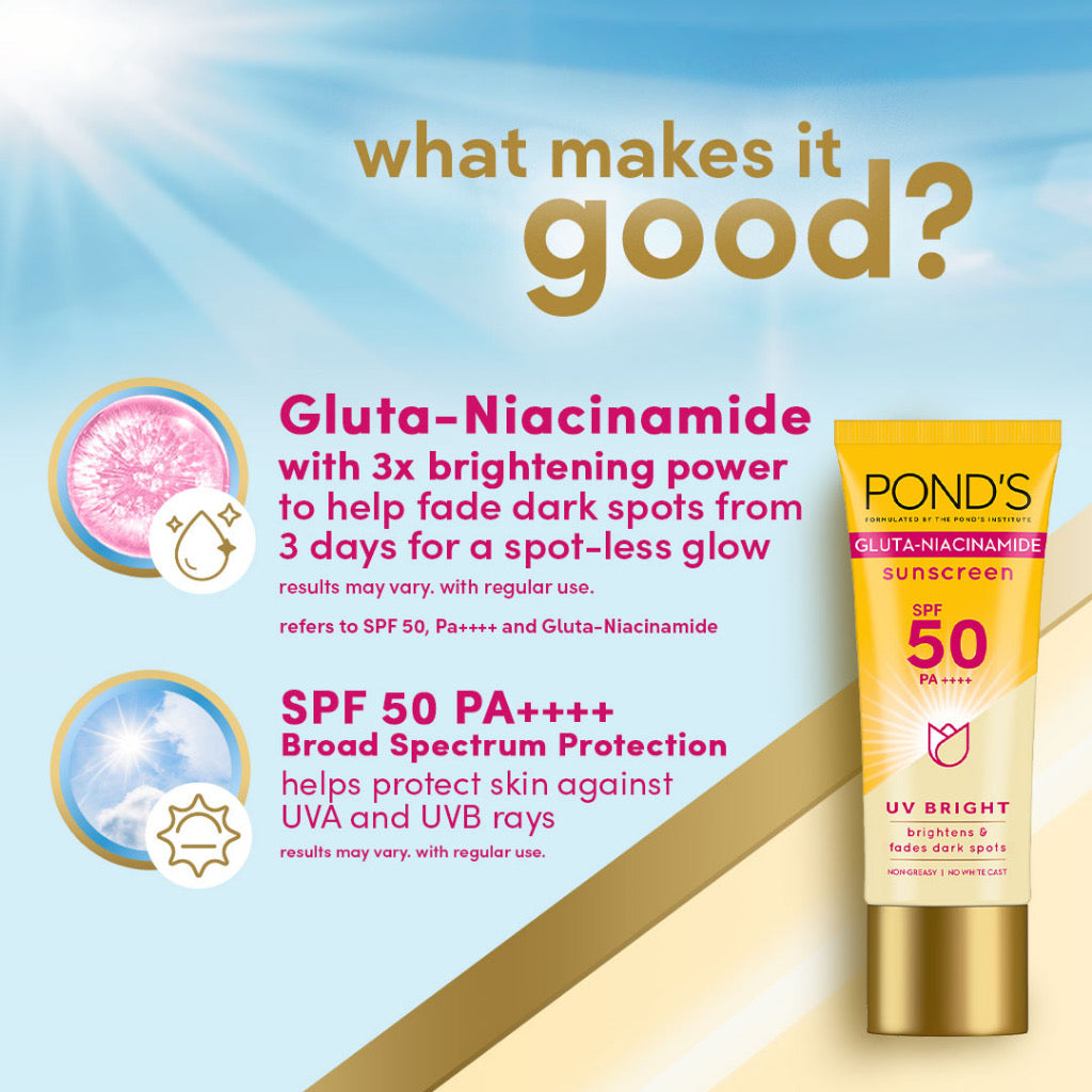 UV Sunscreen UV Bright with Gluta-Niacinamide for a Spot-less Glow 50ml