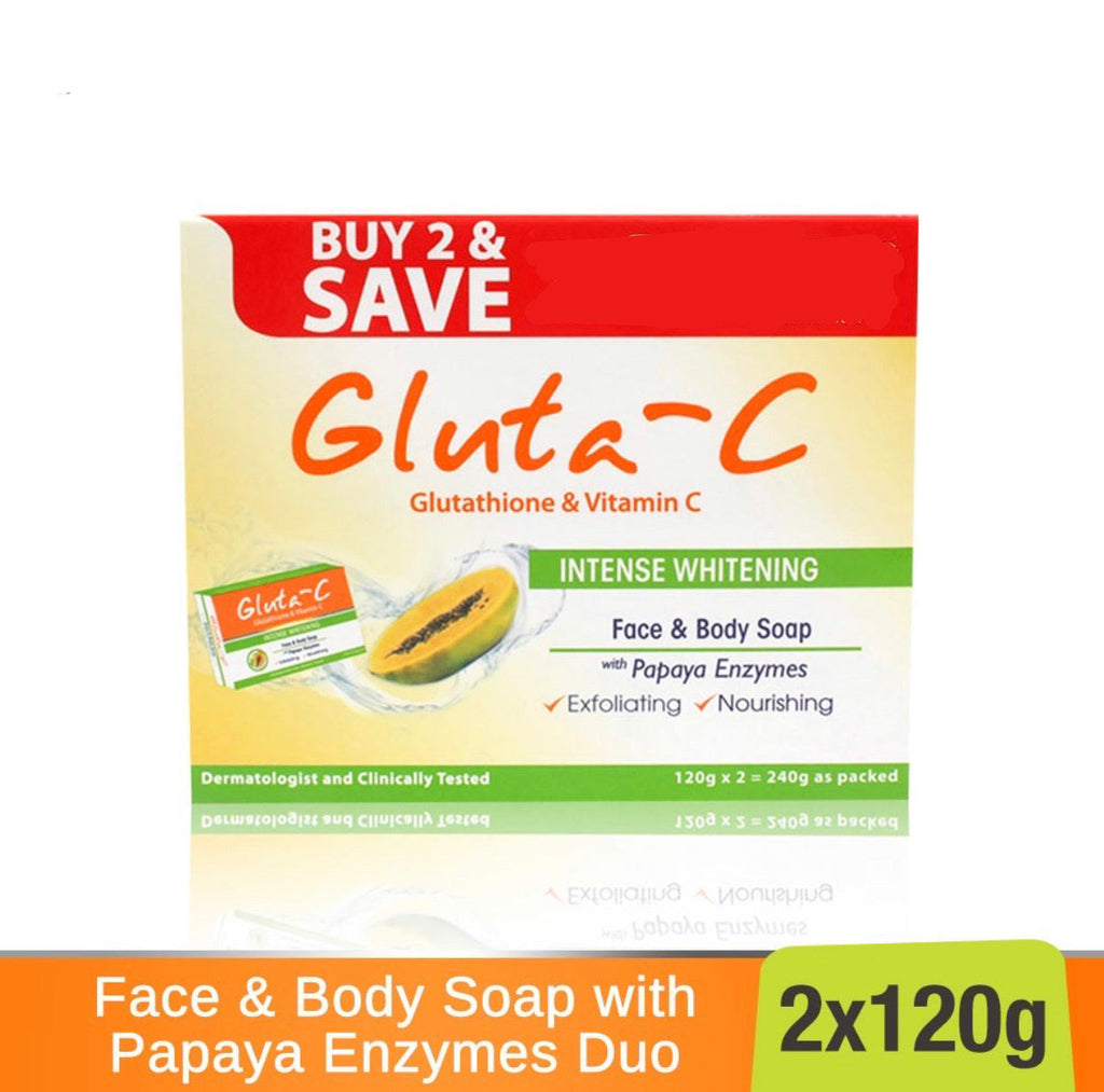 Gluta-C Intense Whitening Exfoliating Soap (with Natural Papaya Enzymes) 2x120g - La Belleza AU Skin & Wellness