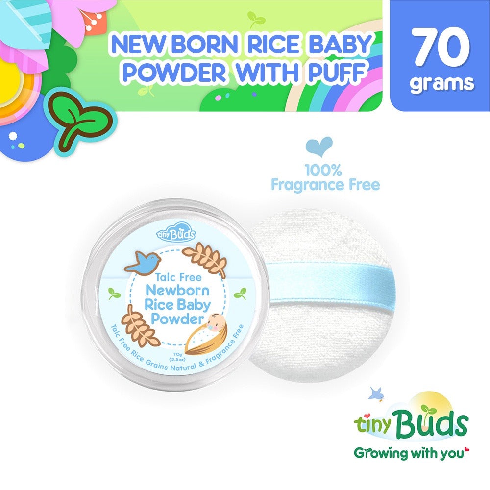 Newborn Rice Baby Powder with Puff 70g