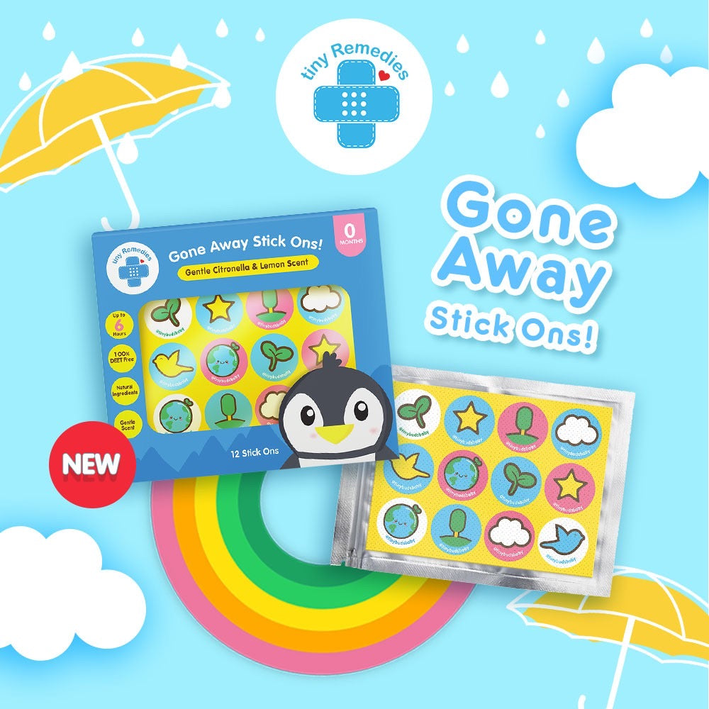 Gone Away Stick Ons Gentle Citronella and Lemon Scent (24 Stickers)