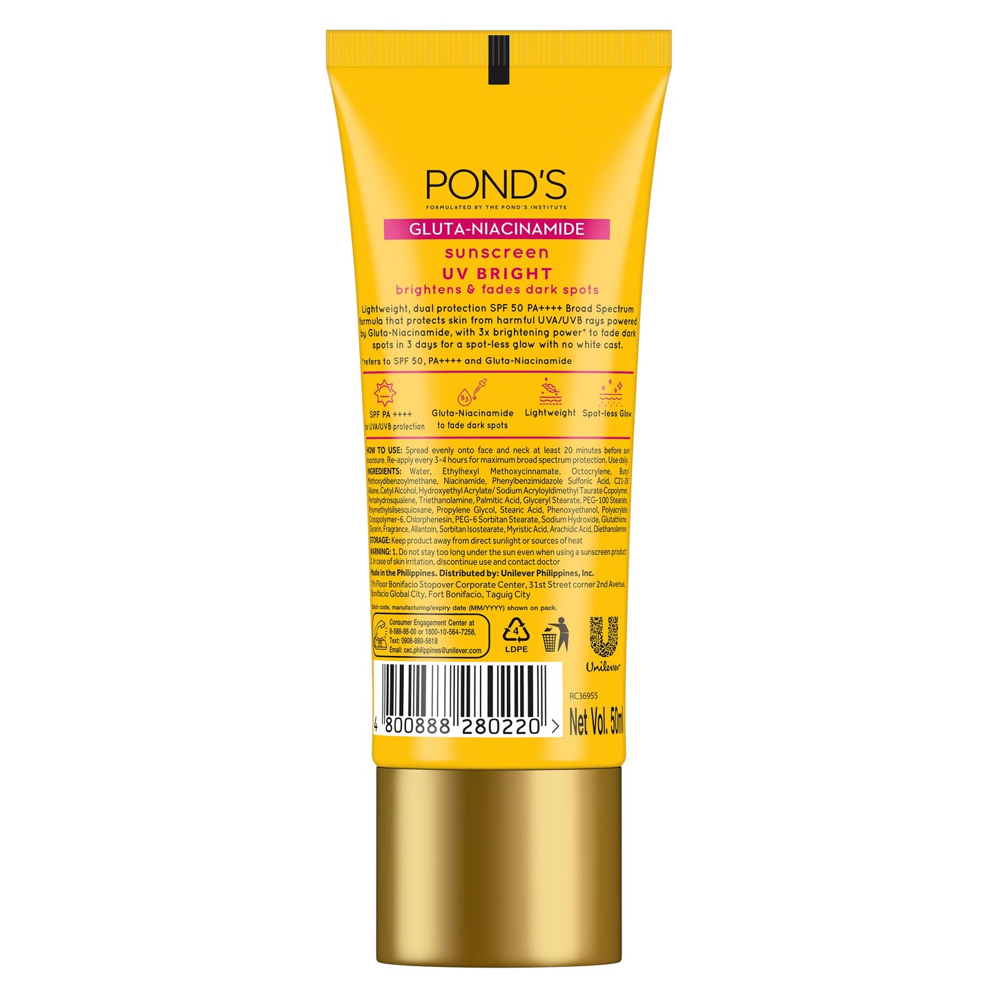 UV Sunscreen UV Bright with Gluta-Niacinamide for a Spot-less Glow 50ml