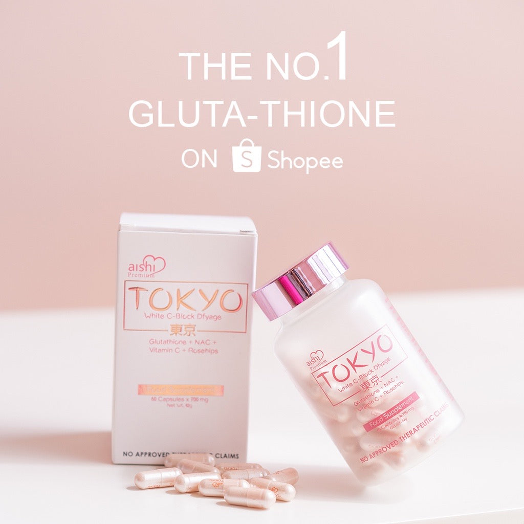 Aishi Tokyo White C-Block Dfyage Glutathione + NAC + Vitamin C + Rosehips 700mg x 60 caps - La Belleza AU Skin & Wellness