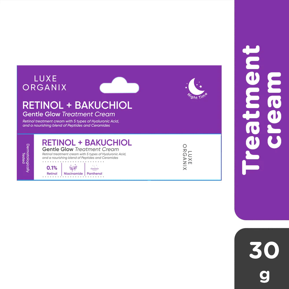 Luxe Organix Retinol + Bakuchiol Overnight Glow Gentle Treatment Cream 30g
