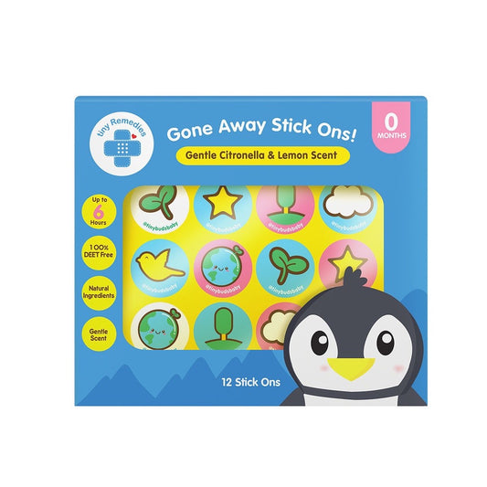 Gone Away Stick Ons Gentle Citronella and Lemon Scent (24 Stickers)