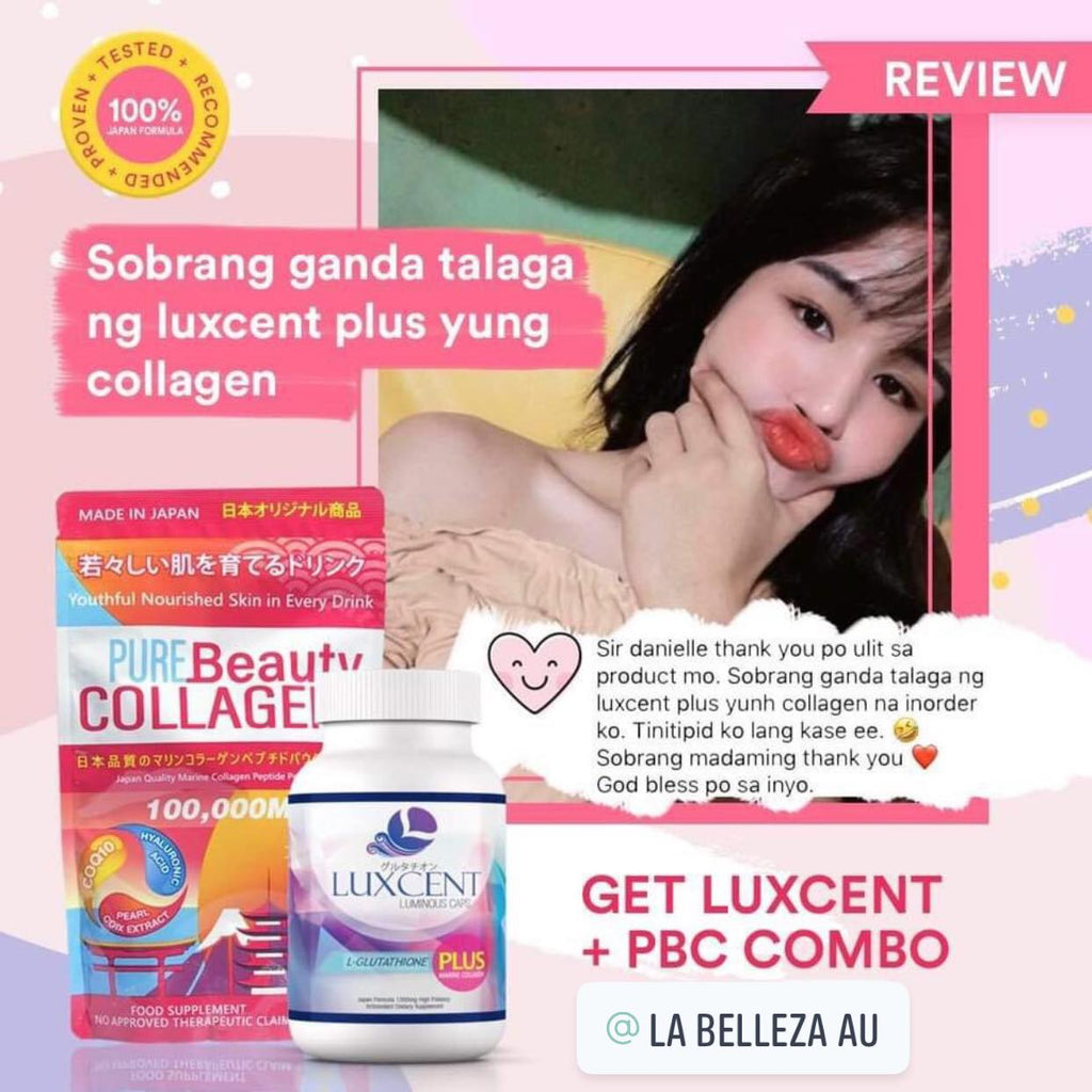 Luxcent Glutathione & Pure Beauty Collagen Powder - La Belleza AU Skin & Wellness