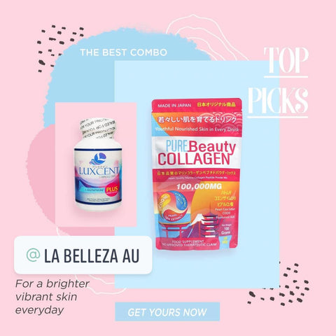 美容液 Pure beauty collagen/luxcent set Luxcent Capsules and Pure Beauty Collagen 100,000mg Combo