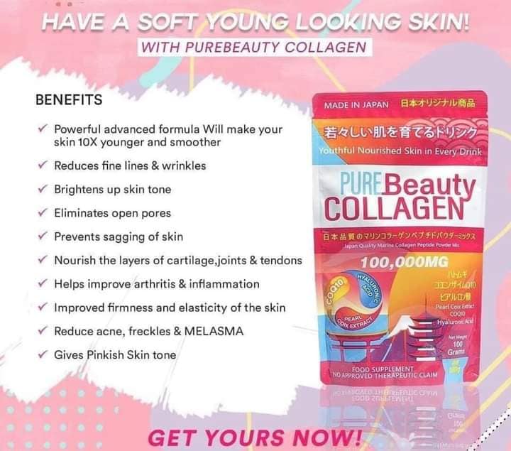 Pure Beauty Collagen Powder 100g (w/ hologram/authentication sticker seal) - La Belleza AU Skin & Wellness