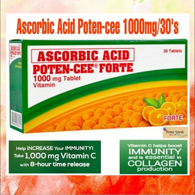 Poten-cee Forte 1000mg Ascorbic Acid 30 Tablets - La Belleza AU Skin & Wellness