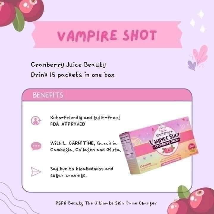 PSPH Vampire Shot Cranberry Juice (10s/box) - La Belleza AU Skin & Wellness