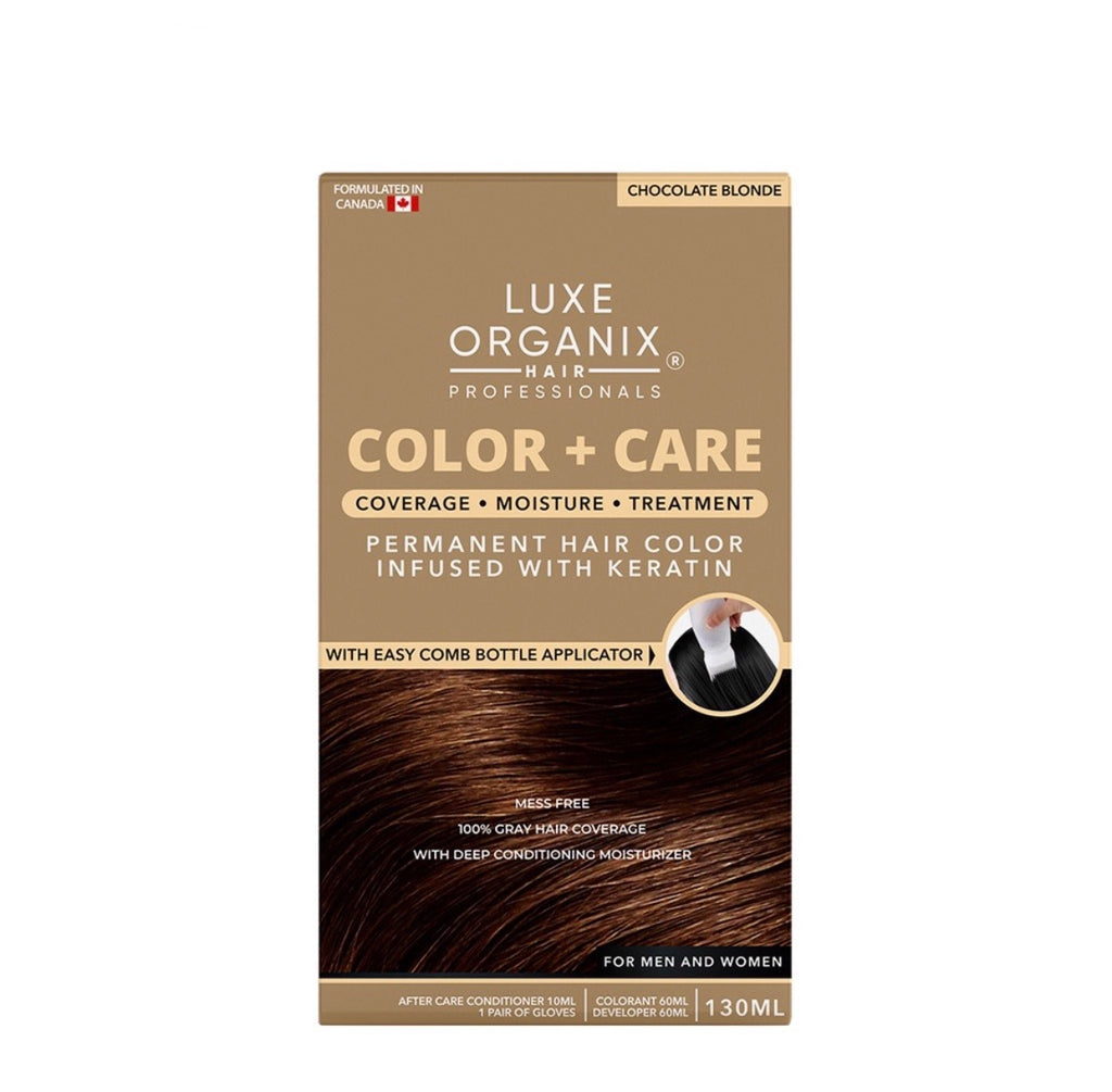 LUXE ORGANIX Keratin Hair Color + Care 140ml (Chocolate Blonde) - La Belleza AU Skin & Wellness