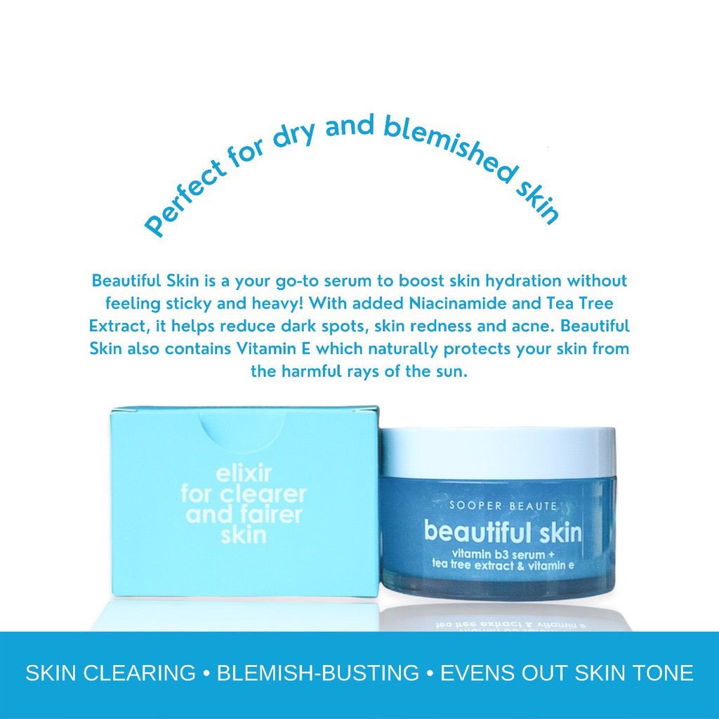 Sooper Beaute BeautifulSooper Beaute Skin Vitamin B3 Serum + Tea Tree Extract & Vitamin E 100g - La Belleza AU Skin & Wellness