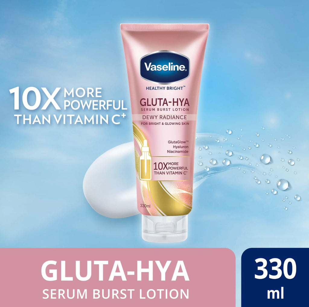 VASELINE Healthy Bright Gluta-Hya Serum Burst Lotion Dewy Radiance 330ml - La Belleza AU Skin & Wellness