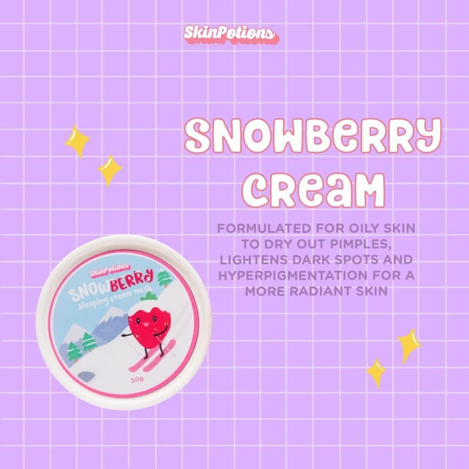 SkinPotions Snowberry Cream Mask 50g - Lightening Anti-Acne Cream (EXP 08/2023) - La Belleza AU Skin & Wellness