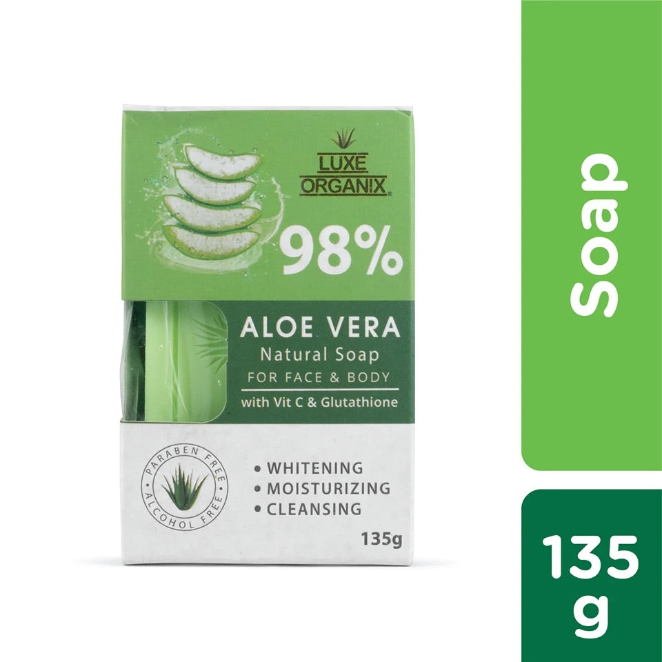 Luxe Organix: 98% Aloe Vera Natural Soap with Vitamin C and Glutathione - La Belleza AU Skin & Wellness