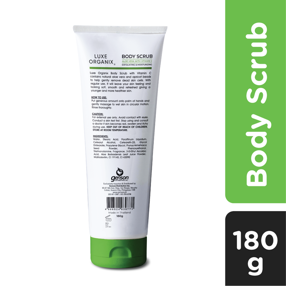 Luxe Organix Aloe Body Scrub with Apricot 180g - La Belleza AU Skin & Wellness