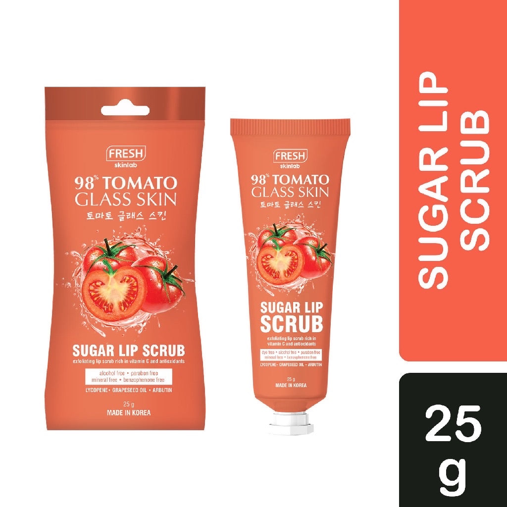 Fresh Tomato Glass Skin Sugar Lip Therapy Scrub 25g - La Belleza AU Skin & Wellness