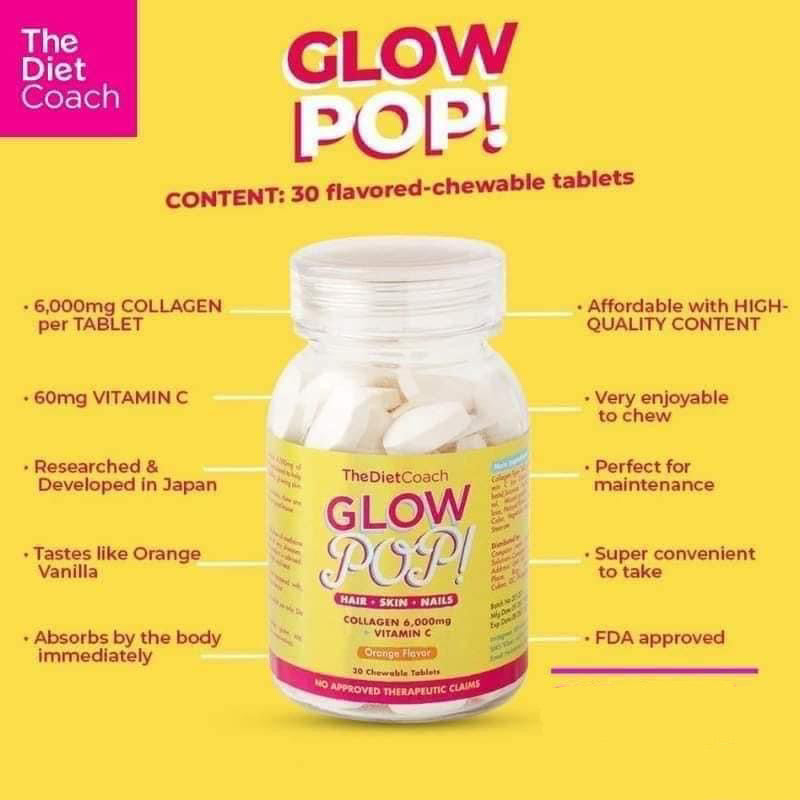 The Diet Coach Glow Pop (30 chewable tablets) - La Belleza AU Skin & Wellness