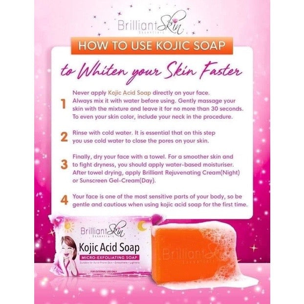 Brilliant Skin Kojic Acid Micro-Exfoliating Soap 135g - La Belleza AU Skin & Wellness