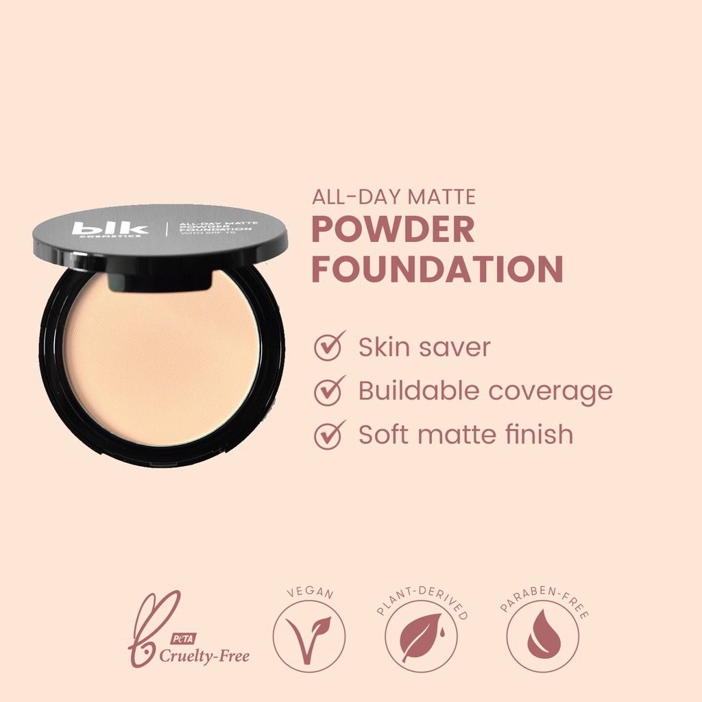 BLK Cosmetics Daydream All-Day Matte Powder Foundation Light SPF15 - La Belleza AU Skin & Wellness
