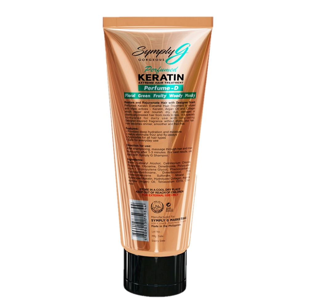 SYMPLY G Perfume D Keratin Extreme Hair Treatment With Argan Oil & Collagen 220ml - La Belleza AU Skin & Wellness