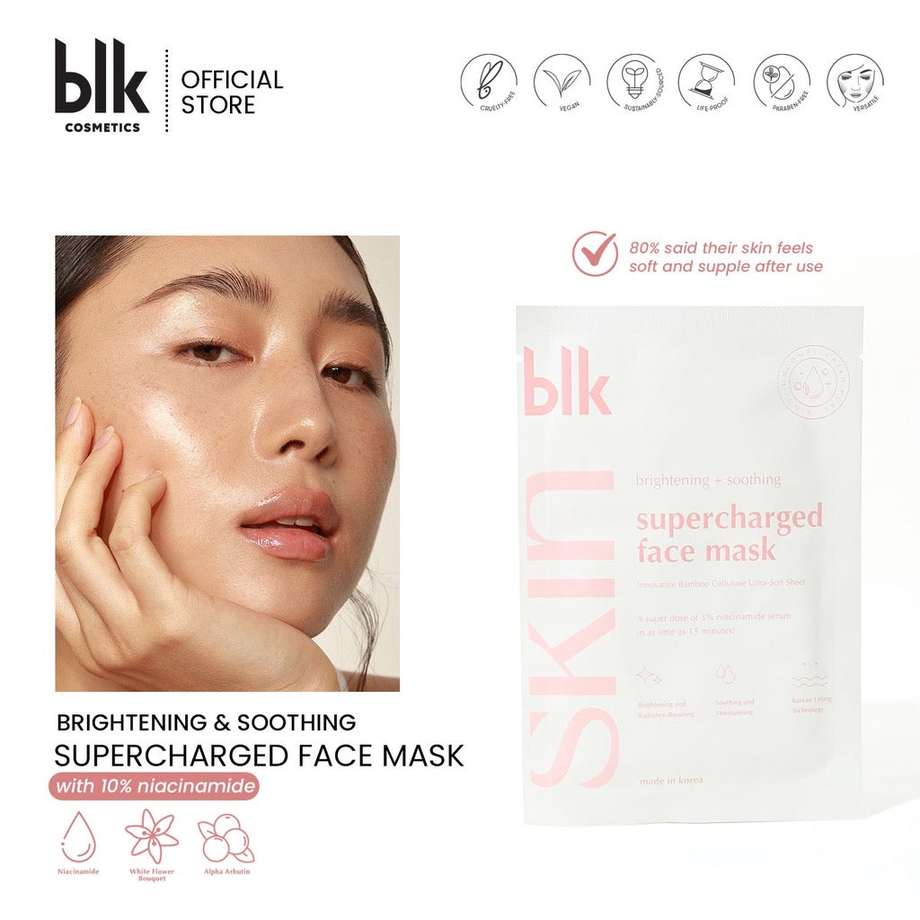 blk skin Brightening & Soothing Supercharged Face Mask +Niacinamide (1 sheet mask) - La Belleza AU Skin & Wellness
