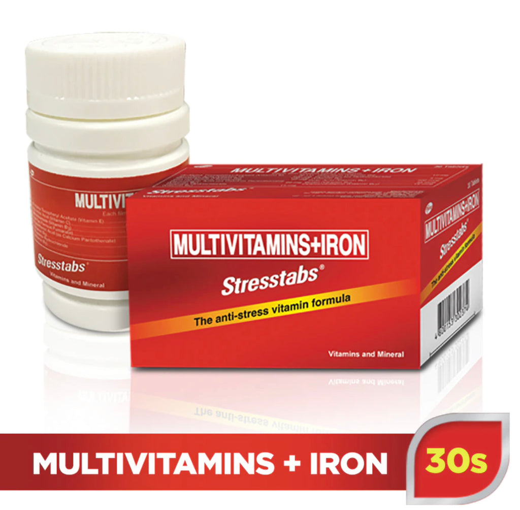Stresstabs Multivitamins + Iron 30 Tablets - La Belleza AU Skin & Wellness