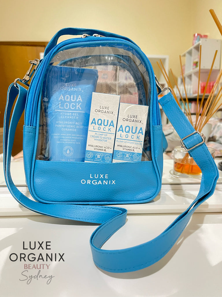 Luxe Organix Aqua Lock Set w/ PVC Blue Bag (Limited Edition) - La Belleza AU Skin & Wellness